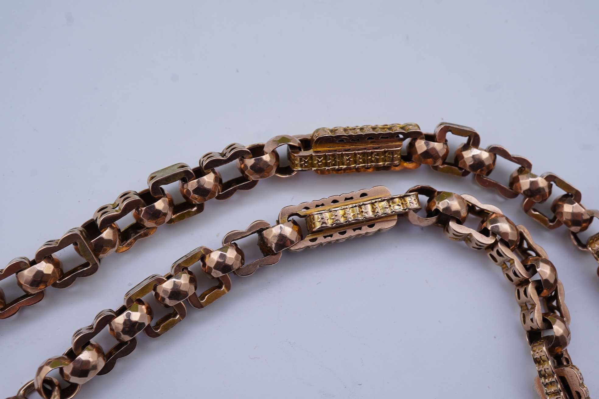 A gold necklace, late 19th century composite